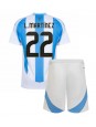 Argentinien Lautaro Martinez #22 Heimtrikotsatz für Kinder Copa America 2024 Kurzarm (+ Kurze Hosen)